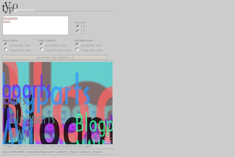 タイポグラフィーな壁紙を作成するジェネレータ Typogenerator 無料ブログパーツナビ Blogparts Navi
